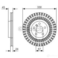 Тормозной диск BOSCH BD2415 E1 90 R -02C0348/0247 0986479c94 340274 - Изображение 2