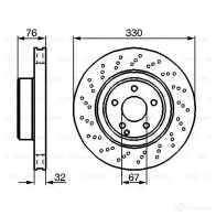Тормозной диск BOSCH 5JENQW 0986478470 B D399 338946 - Изображение 2