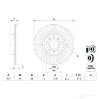 Тормозной диск BOSCH 1Z3HW 0986479e52 BD265 3 1425140899 - Изображение 5