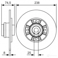 Тормозной диск BOSCH 0986479760 E1 90R-02C0310/0084 BD1590 339966