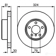 Тормозной диск BOSCH BD896 0986479002 E1 90 R - 02C0349/0250 339294 - Изображение 5