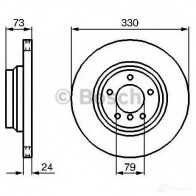 Тормозной диск BOSCH E1 90 R -02C0348/0238 339477 0986479215 BD1083 - Изображение 5