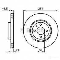 Тормозной диск BOSCH BD713 E1 90 R - 02C0339/0404 339186 0986478810 - Изображение 2