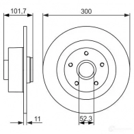 Тормозной диск BOSCH BD1416 E1 90R-02C0310/0064 Renault Laguna (DT) 3 Купе 1.5 dCi 110 л.с. 2012 – 2015 0986479573