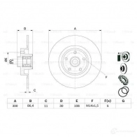 Тормозной диск BOSCH E1 90R-02C0310/0042 339534 0986479276 BD1125 - Изображение 6