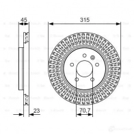 Тормозной диск BOSCH 1FEXCHT 340265 BD 2185 0986479c46 - Изображение 5