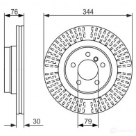 Тормозной диск BOSCH Land Rover Range Rover 3 (L322) 2002 – 2012 DR1EXV 0986479489 BD 1347