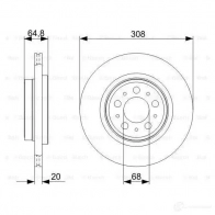 Тормозной диск BOSCH 0986479c78 1193479423 BD221 7 5NYJ4 - Изображение 6