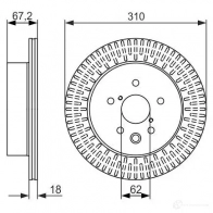 Тормозной диск BOSCH BD145 8 0986479615 339833 UPDNUYS - Изображение 2