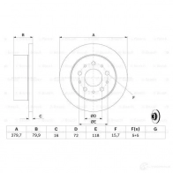 Тормозной диск BOSCH 0986479c10 E1 90 R - 02C0357/0194 1193479329 BD2110 - Изображение 5