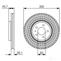 Тормозной диск BOSCH E1 90 R -02C0348/0259 0986479666 339880 BD1678 - Изображение 5