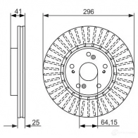 Тормозной диск BOSCH BD1574 339950 E1 90 R - 02C0074/0324 0986479744 - Изображение 4
