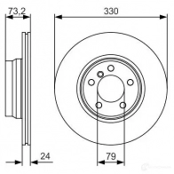 Тормозной диск BOSCH E1 90 R -02C0348/0252 BD1693 0986479a06 340156 - Изображение 8