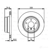 Тормозной диск BOSCH 0986479442 339684 BD132 0 E9O3ZX - Изображение 5