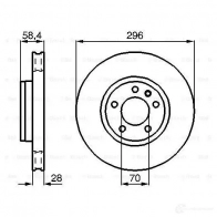 Тормозной диск BOSCH YAD7NW 339040 0986478593 BD 513 - Изображение 5