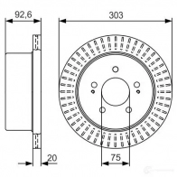 Тормозной диск BOSCH X5HIGHP B D2259 0986479v26 Hyundai H1 Starex (A1) 1 Фургон 2.5 TD 99 л.с. 2000 – 2006