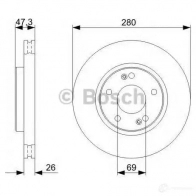 Тормозной диск BOSCH BD1207 0986479368 339618 E1 90 R - 02C0349/0045 - Изображение 5