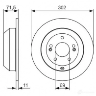 Тормозной диск BOSCH BD1652 E1 90 R - 02C0357/0184 339365 0986479081 - Изображение 6