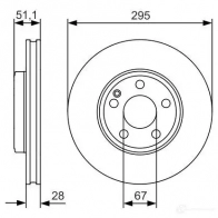 Тормозной диск BOSCH E23BG BD 1688 340152 0986479a01 - Изображение 6