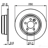 Тормозной диск BOSCH E1 90 R -02C0372/0045 BD737 0986478837 339206 - Изображение 6