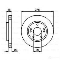 Тормозной диск BOSCH BD965 E1 90 R - 02C0074/0074 339405 0986479124 - Изображение 4