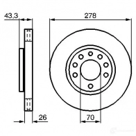 Тормозной диск BOSCH 0986479262 E1 90 R -02C0348/0202 BD1140 339520 - Изображение 2