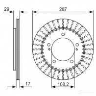 Тормозной диск BOSCH 7UVZBHI B D1344 339724 0986479486 - Изображение 4