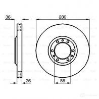 Тормозной диск BOSCH BD754 0986478854 339220 E1 90 R - 02C0349/0026 - Изображение 5