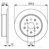Тормозной диск BOSCH 339591 0986479339 BD1 190 NS2TL60 - Изображение 2