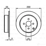 Тормозной диск BOSCH 0986479087 339371 E1 90 R - 02C0241/0215 BD1022 - Изображение 5