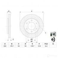 Тормозной диск BOSCH 339911 E1 90 R - 02C0074/0325 0986479704 BD1537 - Изображение 5