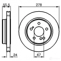 Тормозной диск BOSCH U9RKO 0986479133 BD97 3 339413