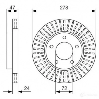 Тормозной диск BOSCH 0986479a52 340194 E1 90 R - 02C0349/0037 BD 2124 - Изображение 5