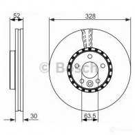 Тормозной диск BOSCH BD1 464 0986479621 U3RHE 339839 - Изображение 5