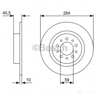 Тормозной диск BOSCH 340278 0986479c98 BD2419 E1 90 R - 02C0100/0523 - Изображение 2