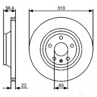 Тормозной диск BOSCH BD128 9 Audi TT (8J3) 2 Купе 2.5 Rs Quattro 360 л.с. 2011 – 2014 0986479466 5LL6IXN