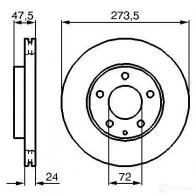 Тормозной диск BOSCH B D921 64VG7W 0986479034 339319 - Изображение 4