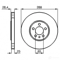 Тормозной диск BOSCH Volkswagen Golf 3 (1H1) Хэтчбек 2.8 VR6 163 л.с. 1995 – 1997 0986478619 D3MGOCM B D537