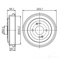 Тормозной барабан BOSCH Y9R39 D B368 338686 0986477298 - Изображение 6