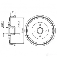 Тормозной барабан BOSCH 5PR8WZ 0986477200 DB27 1 338596