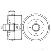 Тормозной барабан BOSCH 0986477173 D B244 B8EPMS Renault Kangoo (KC) 1 Минивэн 1.2 16V (KC05. KC06. KC03. KC0T. KC0W. KC1D) 75 л.с. 2001 – 2025