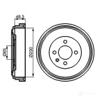 Тормозной барабан BOSCH Volkswagen Golf 3 (1H1) Хэтчбек 1.8 Syncro (1Hx1) 90 л.с. 1993 – 1997 1TUKM 0986477036 D B112