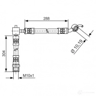 Тормозной шланг BOSCH BH 1372 1GWY3 Toyota Yaris (XP10) 1 Хэтчбек 1.4 D 4D (NLP10) 75 л.с. 2001 – 2005 1987481486