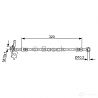 Тормозной шланг BOSCH B H1748 AMXYJA 1987481864 354957 - Изображение 2