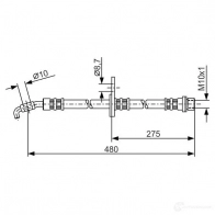 Тормозной шланг BOSCH 1987476758 1WW1UDH Toyota RAV4 (XA10) 1 Кроссовер 2д 2.0 4WD (SxA11) 129 л.с. 1997 – 2000 BH44 9