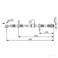 Тормозной шланг BOSCH 1987476322 H1835 BH143 7 Honda Integra 3 (DВ, DC) 1993 – 2001