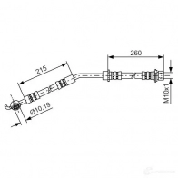 Тормозной шланг BOSCH Toyota Yaris (XP90) 2 2005 – 2011 GPFIM B H1298 1987481410