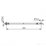 Тормозной шланг BOSCH 35H7C9 1193508860 BH1 926 1987481a38 - Изображение 2