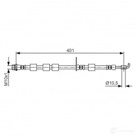 Тормозной шланг BOSCH X4LKK BH1 584 1987481700 Ford Fiesta 6 (CB1, CCN) Хэтчбек 1.6 TDCi 95 л.с. 2010 – 2024