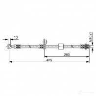 Тормозной шланг BOSCH HEB1075 Mitsubishi Colt 6 (Z3, Z2) Хэтчбек 1.5 (Z23) 105 л.с. 2006 – 2012 BH9 46 1987481054